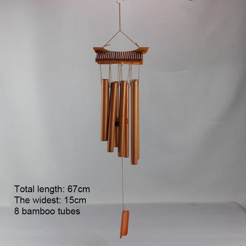 Bamboo Wind Chimes Pendant Balcony Outdoor Yard Garden Home Decor Antique Windbell Handmade Windchime Indoor Wall Hanging Crafts