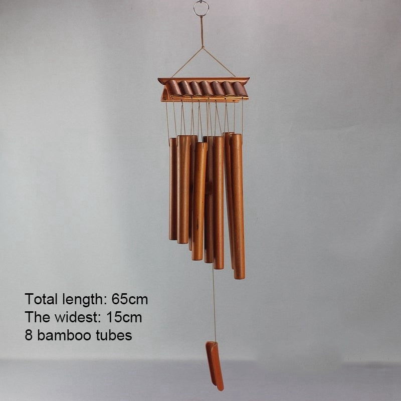 Bamboo Wind Chimes Pendant Balcony Outdoor Yard Garden Home Decor Antique Windbell Handmade Windchime Indoor Wall Hanging Crafts