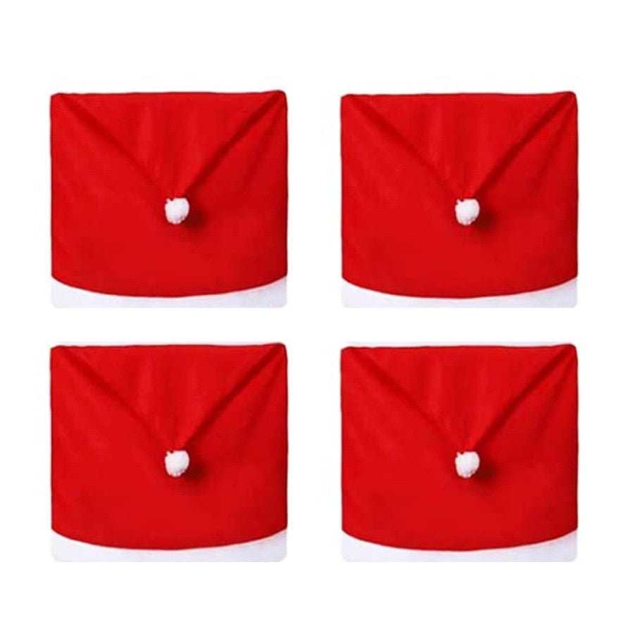 48*58cm Red Christmas Santa Claus Hat Chair Cover Xmas Dinner Party Oranments Merry Chrismas Decor For Home 2021 Happy New Year
