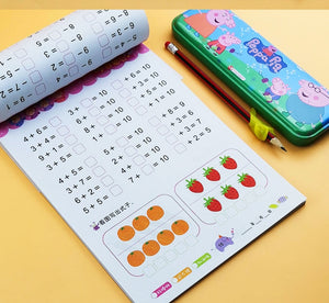 80 Pages / Book of Children&#39;s Addition and Subtraction Learning Math Students Handwriting Preschool Mathematics Exercise Books