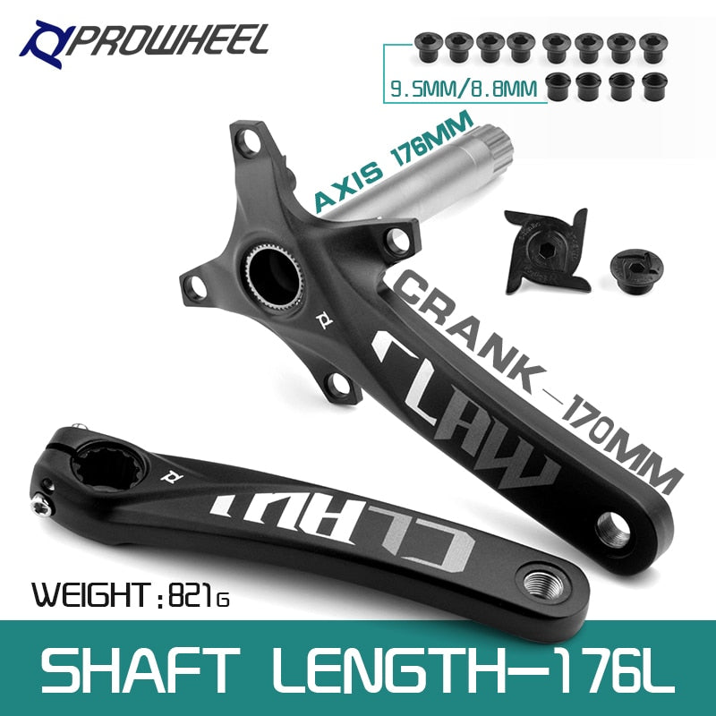 PROWHEEL Snow Bike Crankset 104BCD 170mm BB100/120mm Fat Bike Crank Arm Bottom Bracket BB Aluminum Alloy Bicycle Parts