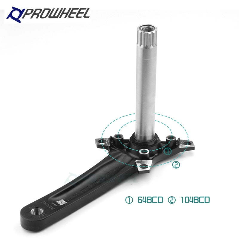 PROWHEEL Snow Bike Crankset 104BCD 170mm BB100/120mm Fat Bike Crank Arm Bottom Bracket BB Aluminum Alloy Bicycle Parts