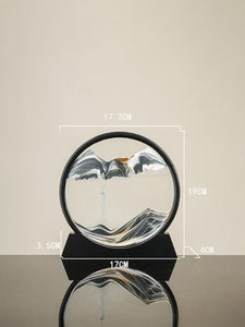 7/12inch Moving Sand Art Picture Round Glass 3D Deep Sea Sandscape In Motion Display Flowing Sand Frame Sand Painting