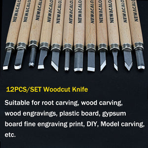 NEWACALOX DIY Pen Woodcut Knife Scorper Wood Carving Tools Woodworking Hobby Arts Crafts Nicking Cutter Graver Scalpel 12pcs/set