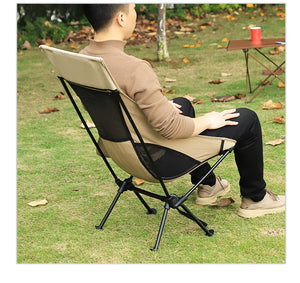 Camping Chair High Back Folding Camp Chair for Fishing, Garden Backpacking Outdoor Camping Chair for Beach Travel Recliner