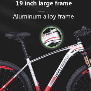 LOVE FREEDOM 19 Inch Big Frame Mountain Bike 21 Speed Aluminum Alloy Bicycle Rim 29 Front & Rear Oil Brakes Bicicleta Road MTB