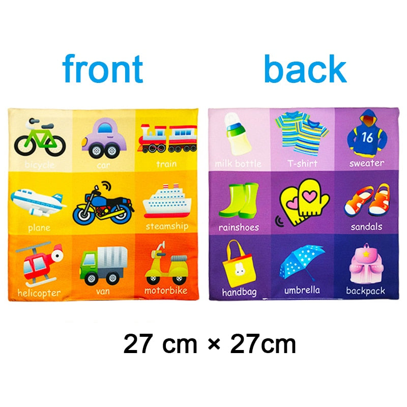 Cloth Book Cartoon Animal Face Matching Torn Baby Stereo Cloth Book Montessori Early Educational Teaching Toddler Books Gifts