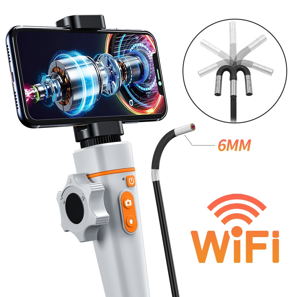 Newest 180 Degree Inspection Camera Articulating Industrial Endoscope 6mm & 8.5mm HD Camera With 6 LED for iPhone Android