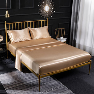 Bedding Set Luxury Queen King Size Set Of Sheets Satin Euro Bed Linens Elastic Bed Cover Sets Bedspreads For Single Double Beds