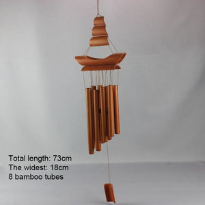 Bamboo Wind Chimes Pendant Balcony Outdoor Yard Garden Home Decor Antique Windbell Handmade Windchime Indoor Wall Hanging Crafts