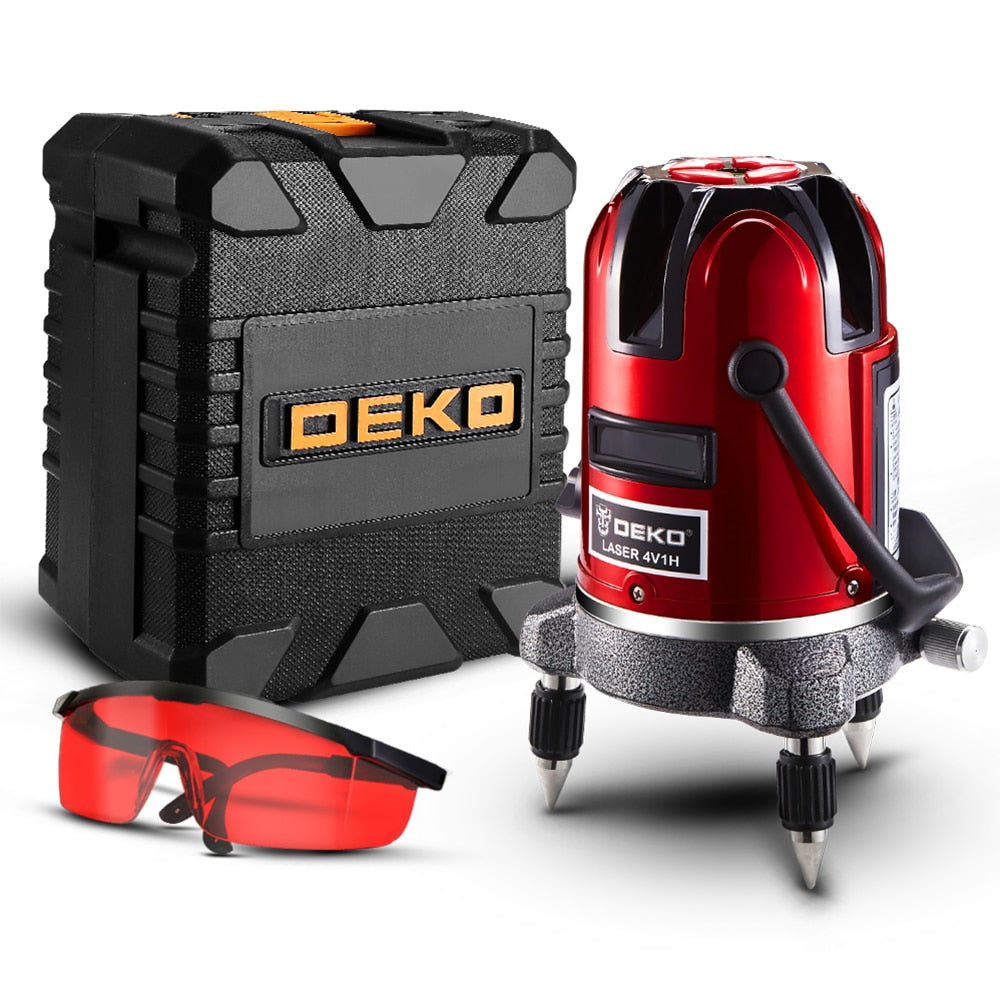 DEKO LL5 Series 5 Line 6 Points Red/Green Laser Level Self-leveling Horizontal&Vertical 360 Degree Adjustment Higher Visibility