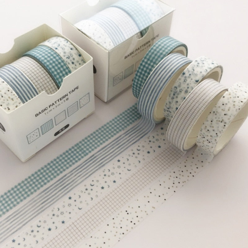 5pcs/set Printing Washi Tape Set Diy Masking Tape Cute Stickers School Suppliers Stationery Gift Presented By Kevin&Sasa Crafts