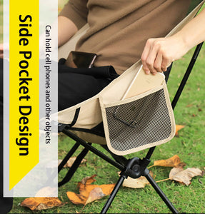 Camping Chair High Back Folding Camp Chair for Fishing, Garden Backpacking Outdoor Camping Chair for Beach Travel Recliner