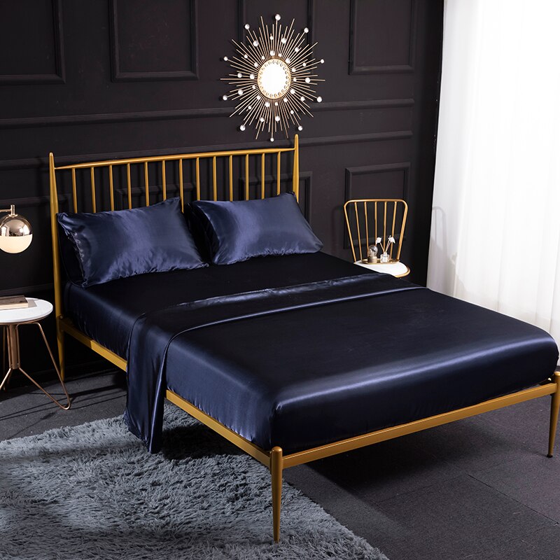 Bedding Set Luxury Queen King Size Set Of Sheets Satin Euro Bed Linens Elastic Bed Cover Sets Bedspreads For Single Double Beds