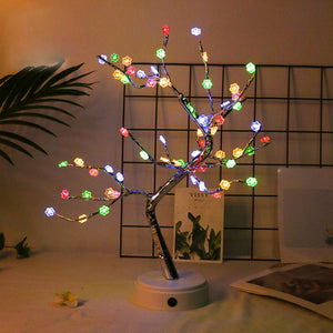 Mini Christmas Tree Copper Wire Garland Lamp LED Night Light for Home Kids Bedroom Decor USB/Battery Fairy Holiday Lighting