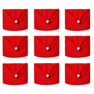 48*58cm Red Christmas Santa Claus Hat Chair Cover Xmas Dinner Party Oranments Merry Chrismas Decor For Home 2021 Happy New Year