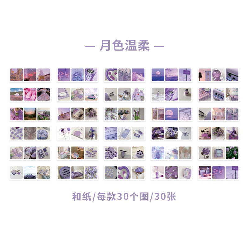 Journamm 30pcs/pack 90patterns/pack Ins Material Stickers Book Scrapbooking Junk Journal Creative Stationery DIY Deco Stickers