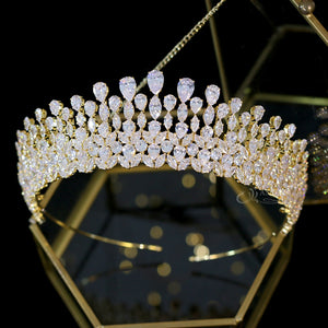 New Bride Tiara Crystal Headdress Wedding Hair Accessories Full Zircon Crowns Headband Wedding Jewelry Crowns For Women