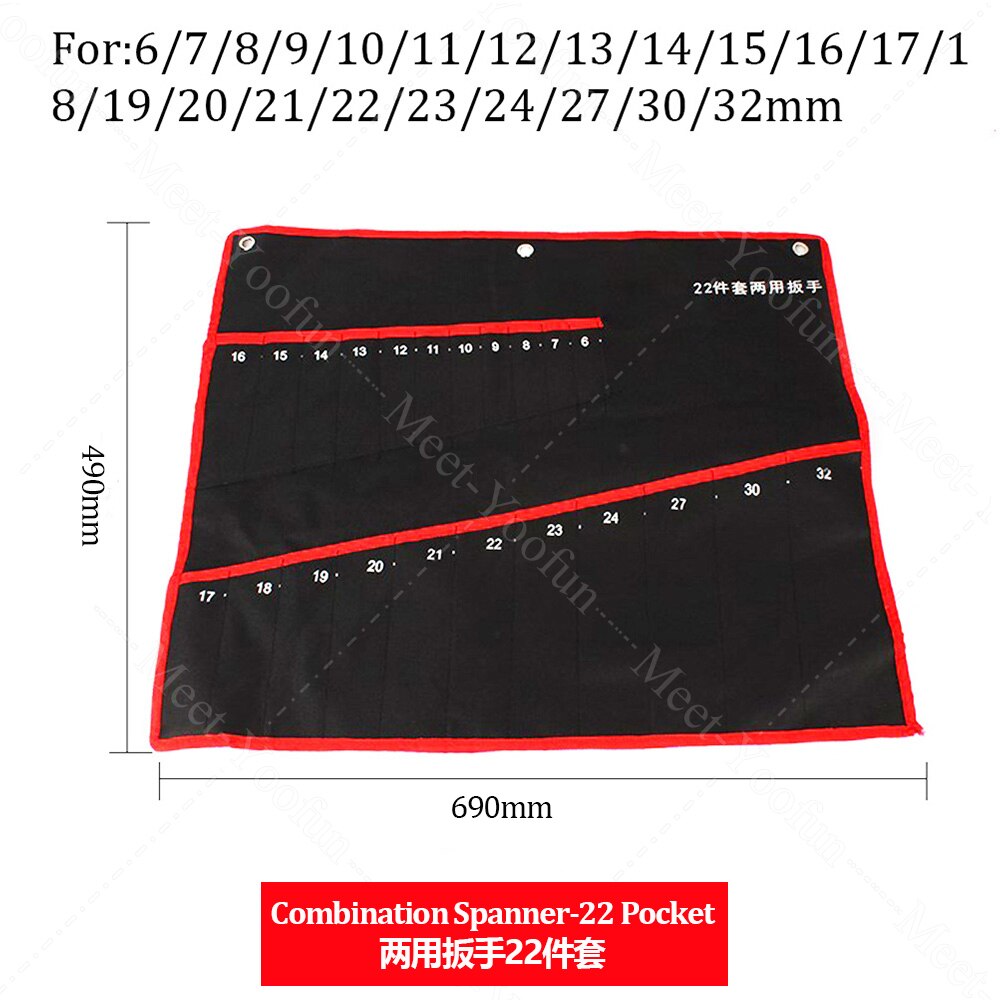 Practical Canvas Tool Bag wrench tool roll up Foldable Spanner Organizer Pouch Case hand tool storage bag