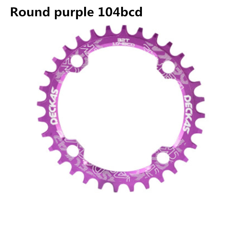 Deckas 104BCD Round Narrow Wide Chainring MTB Mountain bike bicycle 104BCD 32T 34T 36T 38T crankset Tooth plate Parts 104 BCD