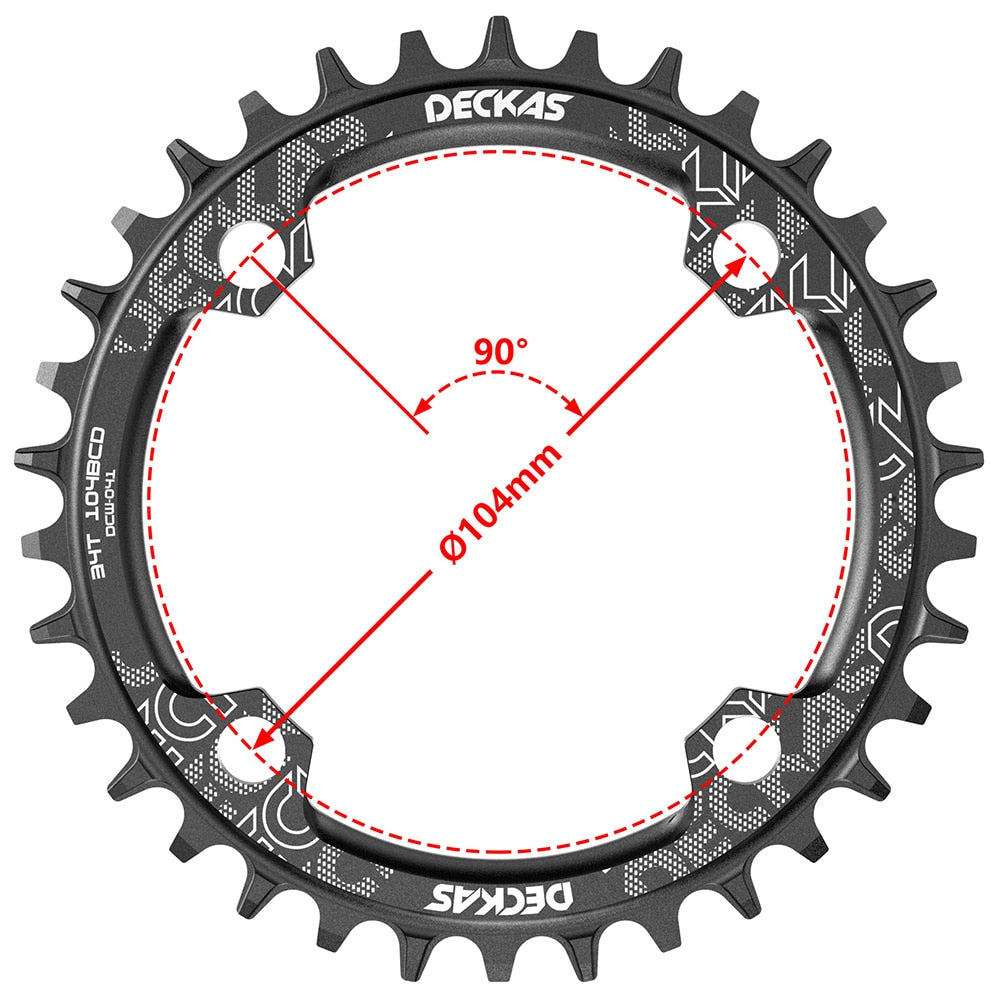 Deckas 104BCD Round Narrow Wide Chainring MTB Mountain bike bicycle 104BCD 32T 34T 36T 38T crankset Tooth plate Parts 104 BCD