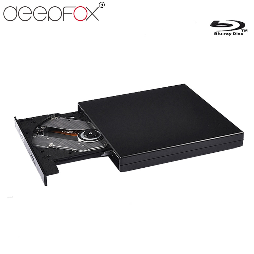 Deepfox Bluray Player External Optical Drive USB 2.0 Blu-ray BD-ROM CD/DVD RW Burner Writer Recorder For Macbook Notebook Laptop