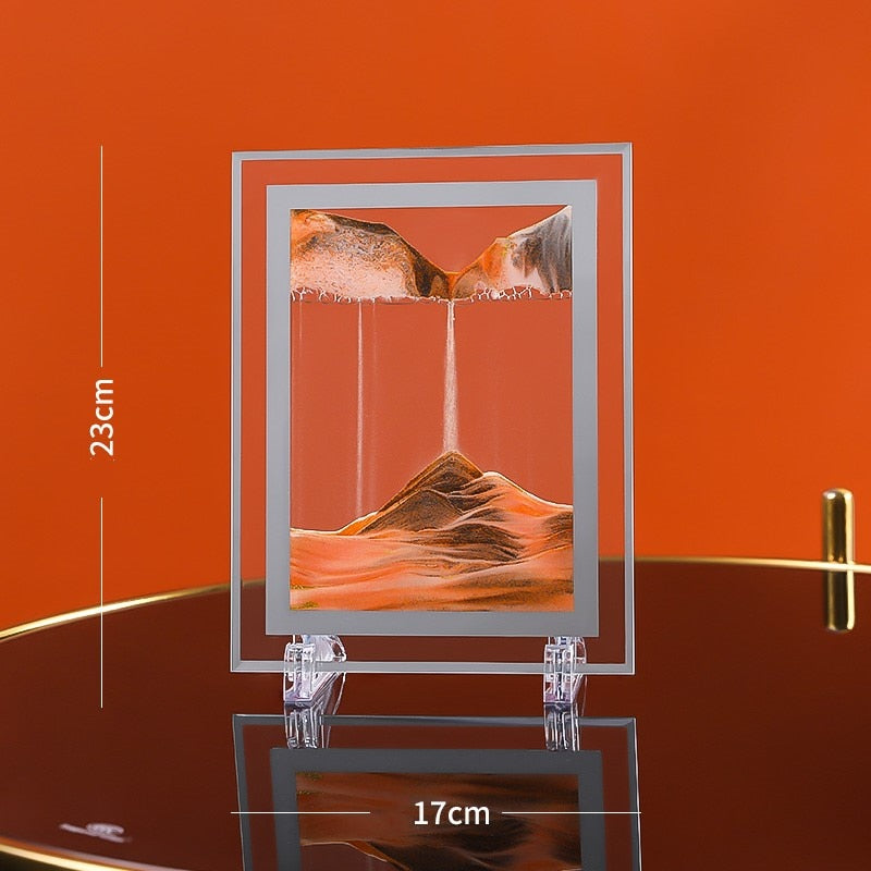 7/12inch Moving Sand Art Picture Round Glass 3D Deep Sea Sandscape In Motion Display Flowing Sand Frame Sand Painting