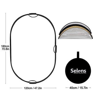 Selens 120x180CM 5 in 1 Reflector Photography Portable Light Reflector with Carring Bag for photography photo studio accessories