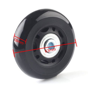 2PCS Black Luggage bag Suitcase Replacement Rubber Wheels Axles Repair Accessories No noise Casters OD 40mm/54mm/60mm/64mm/80mm