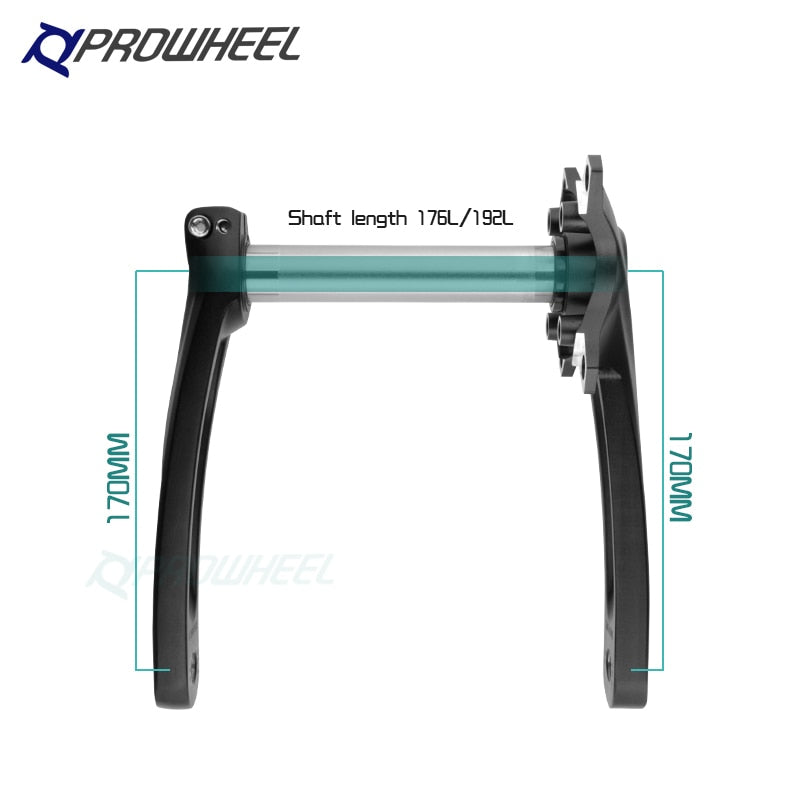 PROWHEEL Snow Bike Crankset 104BCD 170mm BB100/120mm Fat Bike Crank Arm Bottom Bracket BB Aluminum Alloy Bicycle Parts