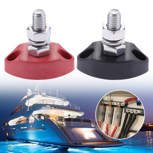 Red Black Junction Block Power Post Insulated Terminal Stud 6mm Boat Electrical Parts for Electrical Cables for Marine Yachts