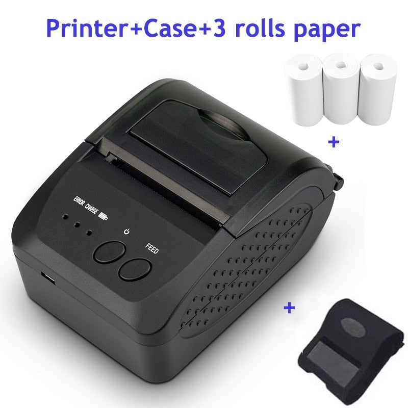 Pocket Mini Bluetooth Thermal Printer 58mm Pos Receipt Portable Ticket Wireless Printer Bill Machine For Android iOS Windows