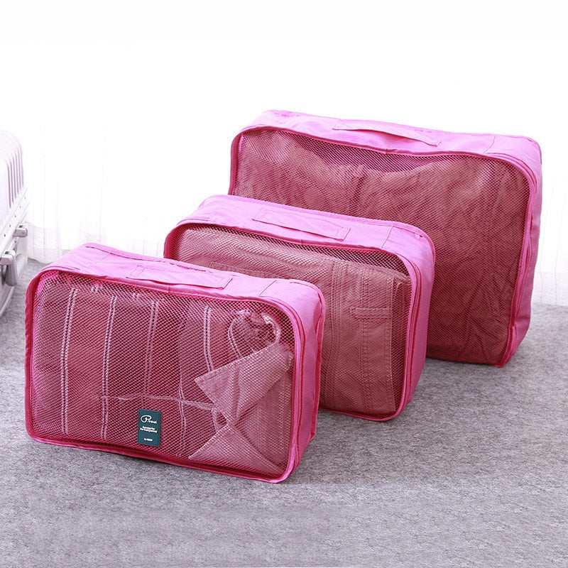 Durable Unisex Travel Bag 6Pcs/set Packing Cubes Set Organizer Luggage Bags Large Capacity Travel Hand Clothing Sorting Organize