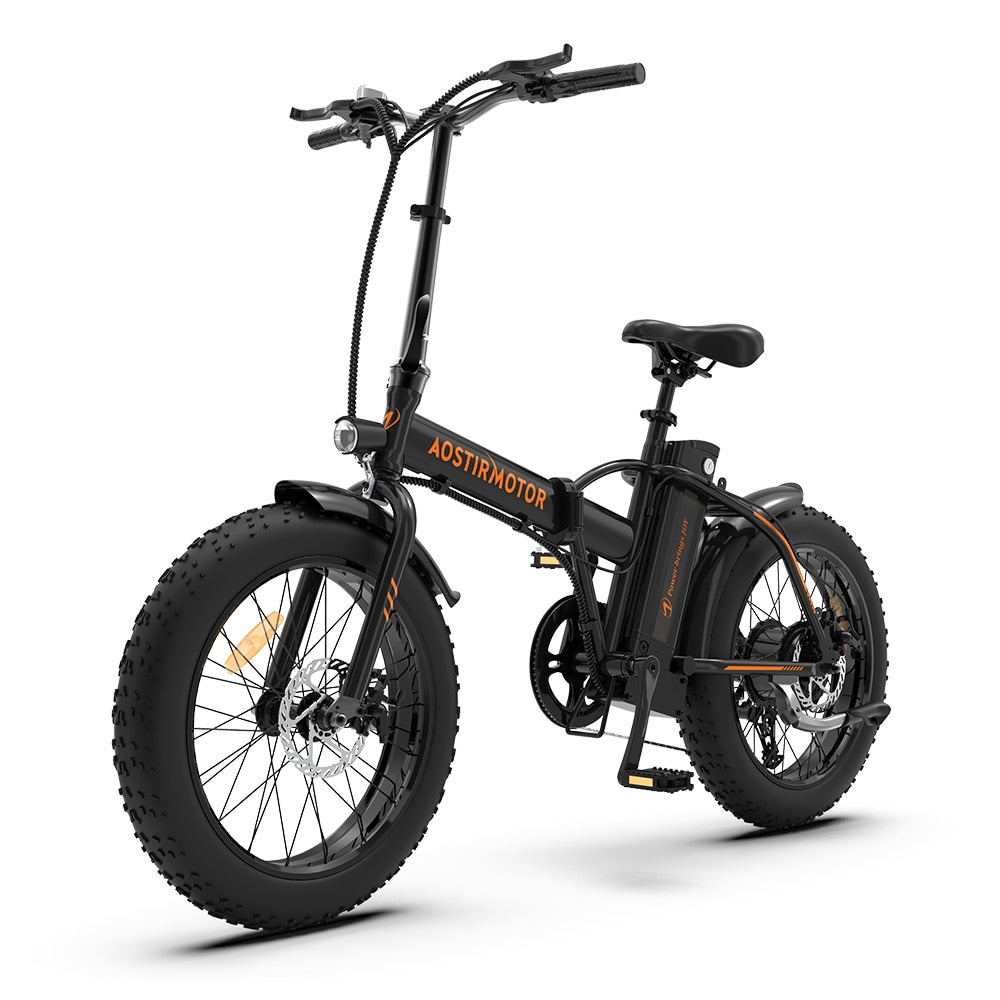 AOSTIRMOTOR A20 Folding Ebike 500W Electric Mountain Bike 20in Tire 36V 13Ah Battery Beach Electric Bicycle Fat Bike For Adult