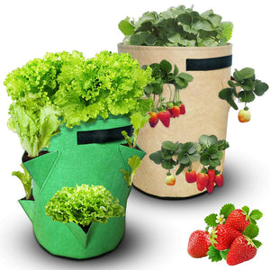 Garden Outdoor Planting Grow Bag Strawberry Vertical Flower Herb Pouch Root Breathable Vegetable Round Reusable Pot Planter D30