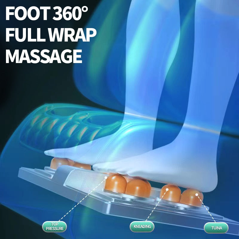 Luxury Smart Full Body Airbag Massage Chair LCD Screen Bluetooth Music Massager Sofa Wormwood Hot Compress  Zero-Gravity Chair