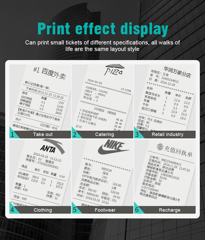Pocket Mini Bluetooth Thermal Printer 58mm Pos Receipt Portable Ticket Wireless Printer Bill Machine For Android iOS Windows