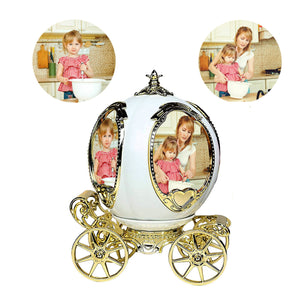 Personalized Decorative Photo Frame Rotatable Pumpkin Car Shaped Music Boxes Custom Photo Display 4 Pictures Music Box Best Gift
