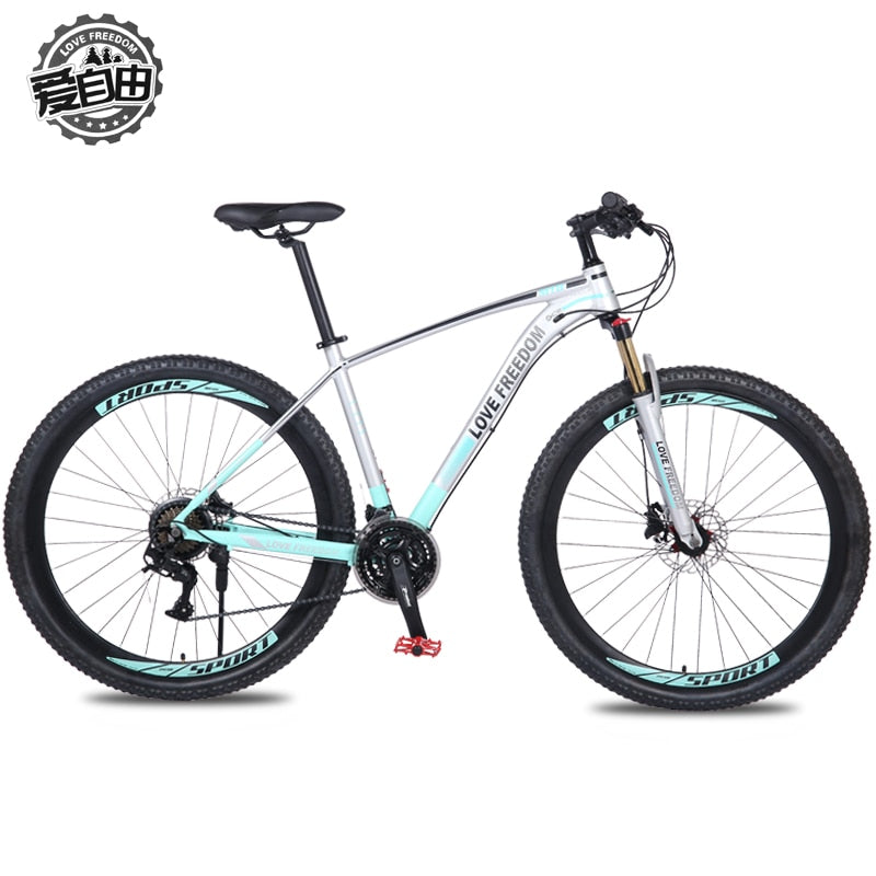 LOVE FREEDOM 19 Inch Big Frame Mountain Bike 21 Speed Aluminum Alloy Bicycle Rim 29 Front & Rear Oil Brakes Bicicleta Road MTB