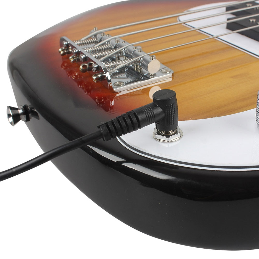 21 Frets 4 String Electric Bass Guitar Sunset Color Basswood Bass Guitar Stringed Instrument With Connection Cable Wrenches