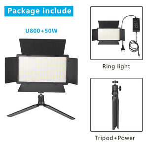 U800 LED Photo Studio Light for Tiktok Youbute Game Live Video Lighting 40W/50W Portable Video Recording Photography Panel Lamp