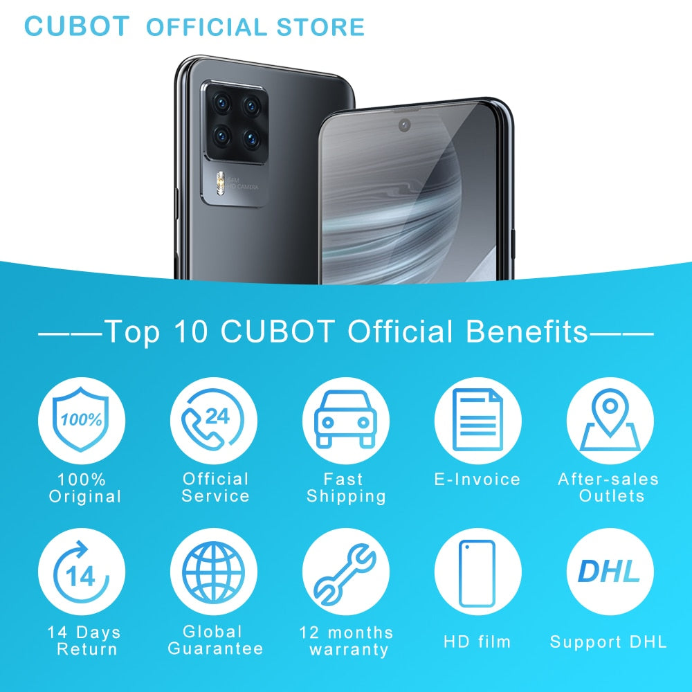 Cubot X50 Smartphone 8GB RAM 128/256GB ROM 64MP Quad Camera 6.67&quot; FHD+ Screen 32MP Selfie NFC Global 4G LTE Mobile Phone 4500mAh
