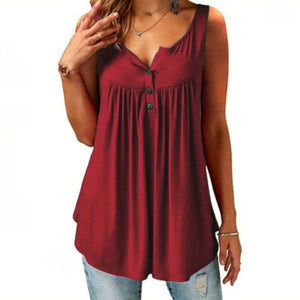 S-6XL Oversized T-shirt Women Loose Casual Sleeveless Female  Pleated Solid Tank Top Woman's Clothing Streetwear 2022 Summer New