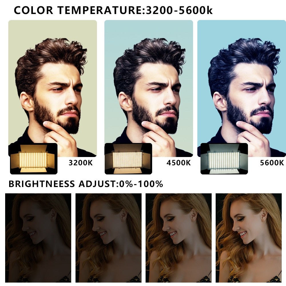 U800 LED Photo Studio Light for Tiktok Youbute Game Live Video Lighting 40W/50W Portable Video Recording Photography Panel Lamp