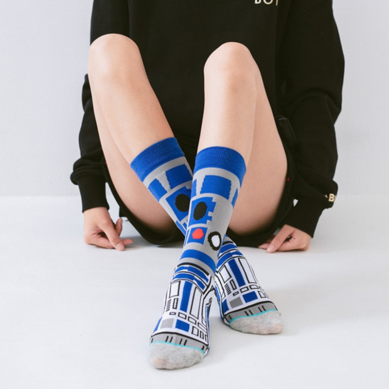 Star Wars Movie Stockings Master Yoda R2-D2 Cosplay Socks Wookiee Jedi Knight Novelty Men&#39;s Women&#39;s Socks Spring Autumn Winter