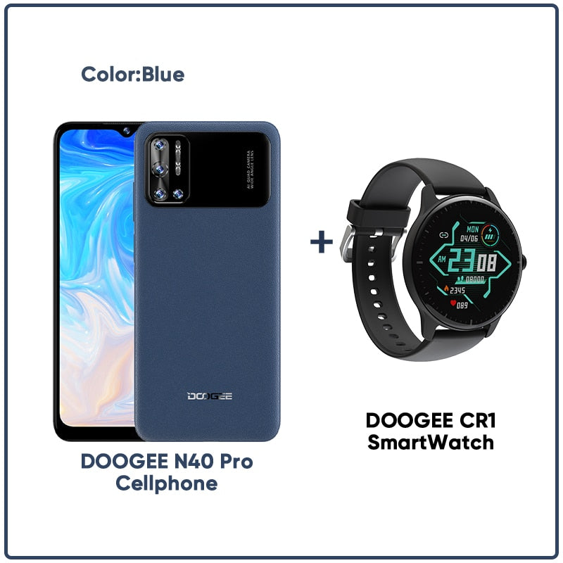 DOOGEE N40 Pro Smartphone 6.5 inch 20MP Quad Camera Helio P60 6GB+128GB Cellphone 6380mAh Battery 24W fast Charging