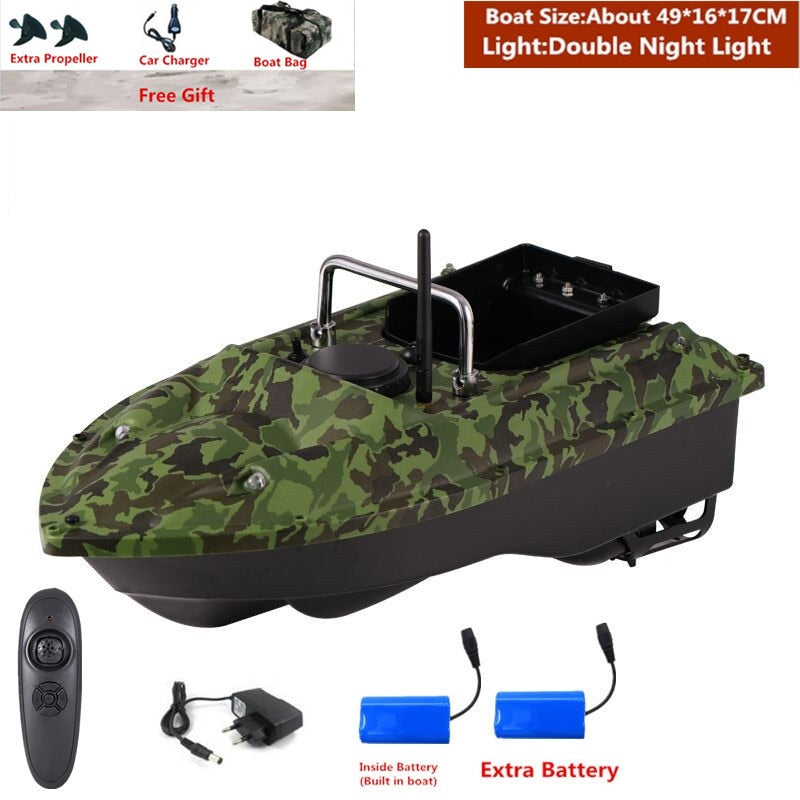 Smart Fixed Speed Cruise Radio Remote Control Fishing Bait Boat 1.5KG 500M Dual Night Light Lure Fishing RC Bait Boat Fishing