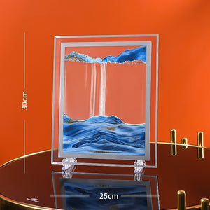 7/12inch Moving Sand Art Picture Round Glass 3D Deep Sea Sandscape In Motion Display Flowing Sand Frame Sand Painting