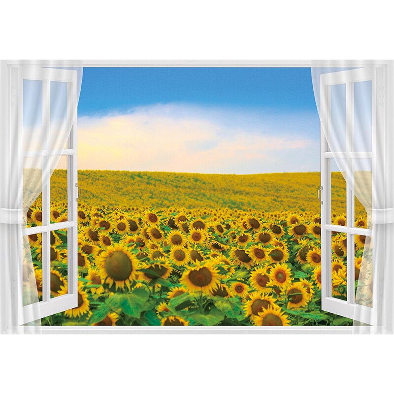 Allenjoy sunflower Photography Backdrop Newborn Child fence Smash cake Baby Shower summer background Photo studio photobooth
