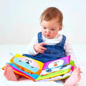 Cloth Book Cartoon Animal Face Matching Torn Baby Stereo Cloth Book Montessori Early Educational Teaching Toddler Books Gifts
